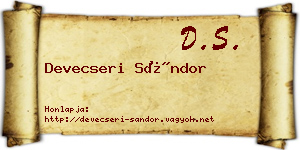 Devecseri Sándor névjegykártya