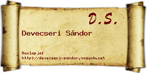 Devecseri Sándor névjegykártya